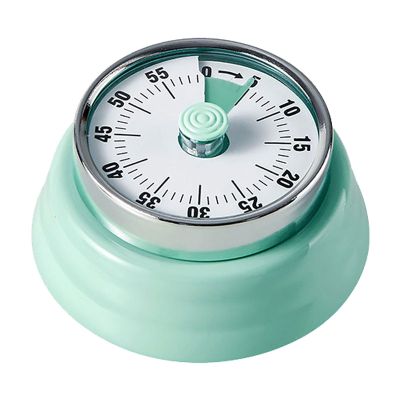 Elegant Stainless Steel Vintage Kitchen Timer with Magnetic Attachment - 60-Minute Countdown & Audible Alarm, Perfect for Cooking, Office Tasks, and Study Sessions (01-Green)