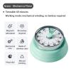 Elegant Stainless Steel Vintage Kitchen Timer with Magnetic Attachment - 60-Minute Countdown & Audible Alarm, Perfect for Cooking, Office Tasks, and Study Sessions (01-Green) view 2
