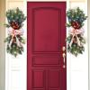 7.5in16in Christmas Garland for Stairs with Led Lights.The Luminous Christmas Wreath Decorated with Pinecones, Bows, and Beads.Can Be Used to Decorate Stairs Or Hung On Both Sides (Green, One Size) view 3