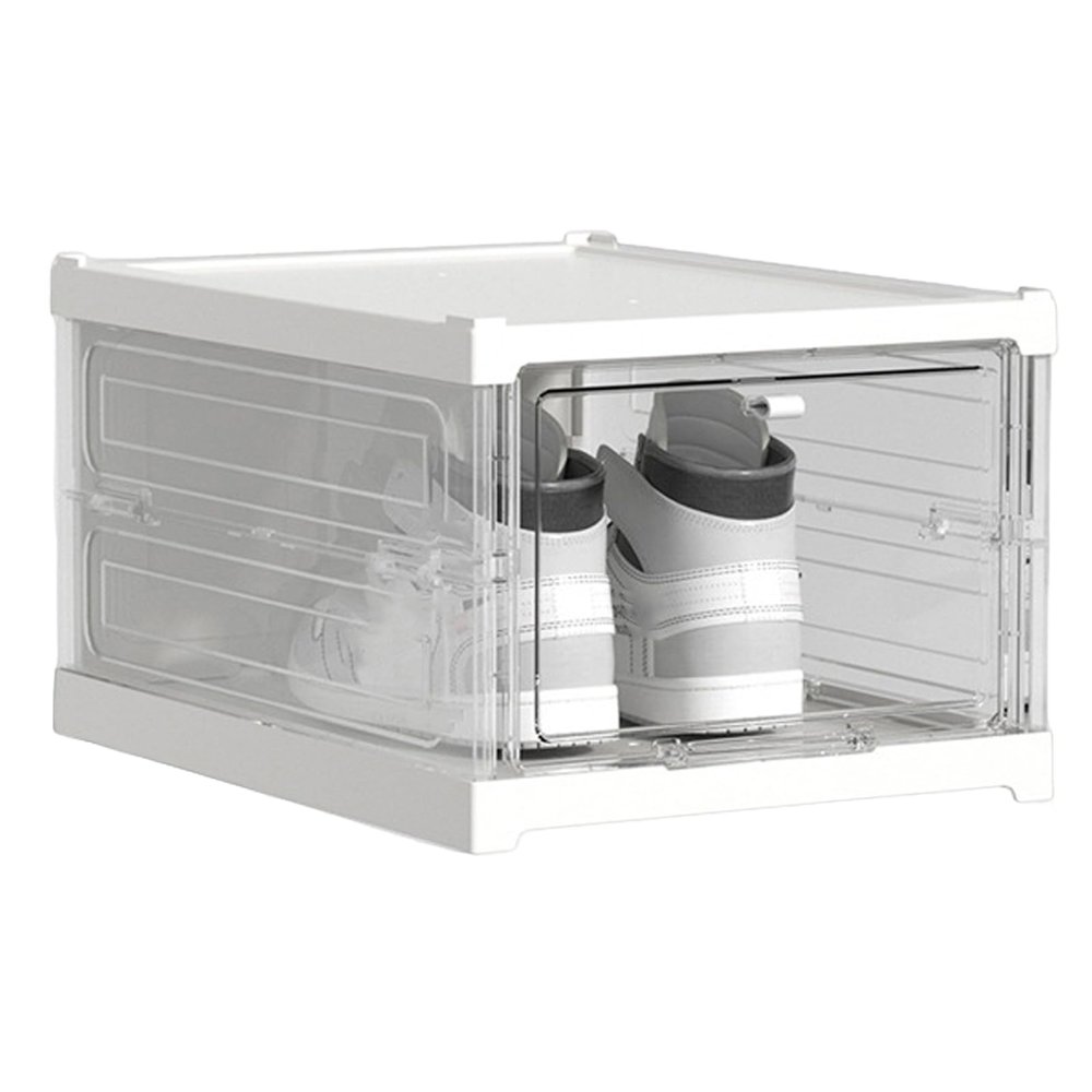 Visible Shoe Storage Box Transparent Shoe Box Home Shoe Box Transparent Stackable Thickened Foldable Dust-proof Visible Dustproof Moisture-proof Dorm Shoe Container Shoe Organizer Grey/470(White)