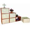 FixtureDisplays Cubby Hole Storage Bin Modular Wood Blocks with Fabric Bins 6/Set Product Weight 38 Lbs Great for Preschools Day Care Home Bookshelf 11364-NEW-NEW-NF view 1