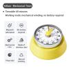 Elegant Stainless Steel Vintage Kitchen Timer with Magnetic Attachment - 60-Minute Countdown & Audible Alarm, Perfect for Cooking, Office Tasks, and Study Sessions (01-Yellow) view 2