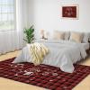2' x 6' Rug Christmas White Snowman Area Rug, Red and Black Christmas Plaid Rugs for Living Room, with Anti-Slip Backing Washable Indoor Carpet for Bedroom Study Dining Room view 4