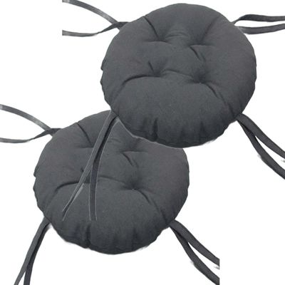 MCOSU Set of 2/4 Stools Chairs Cushions Round with Ties 13/15/17/19inch Non-Slip Chair Pads for Dining Kitchen Garden Patio Indoor Outdoor Round Thick Seat Cushion(E1,2PCS 19 * 2IN)