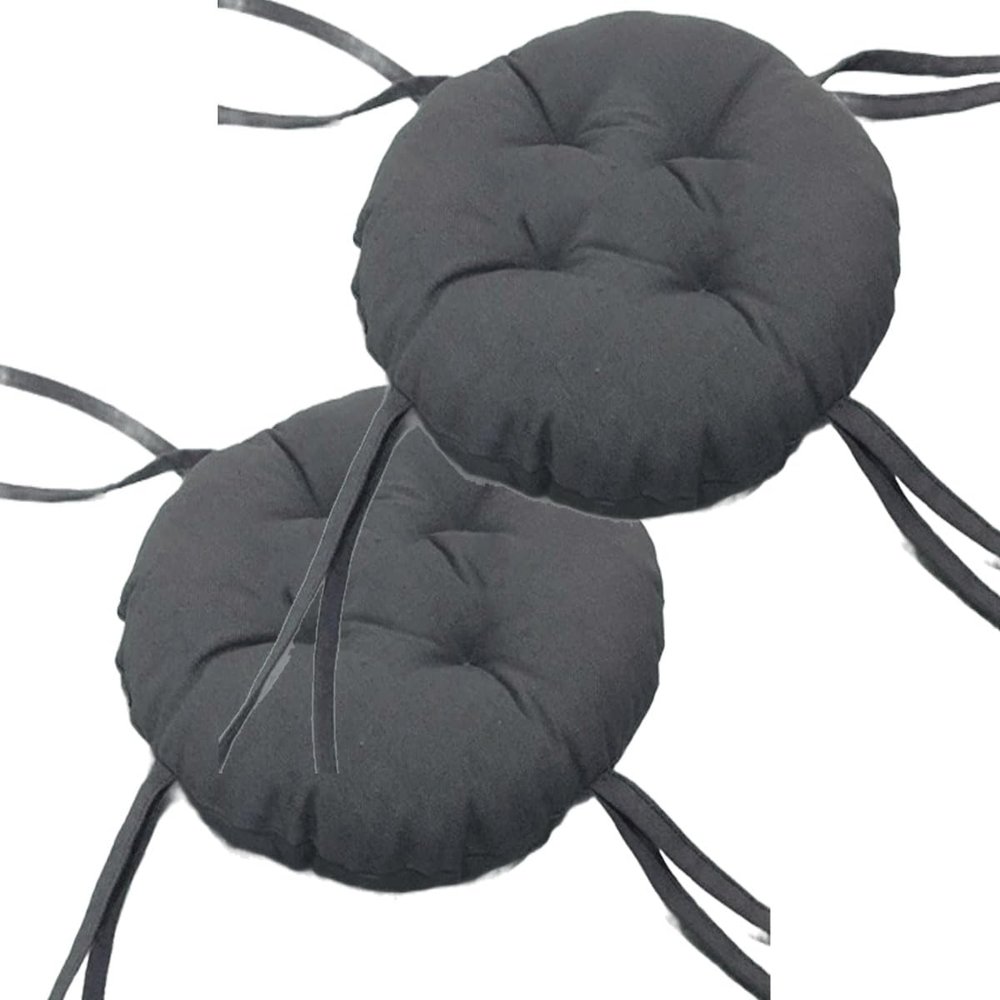 MCOSU Set of 2/4 Stools Chairs Cushions Round with Ties 13/15/17/19inch Non-Slip Chair Pads for Dining Kitchen Garden Patio Indoor Outdoor Round Thick Seat Cushion(E1,2PCS 19 * 2IN)
