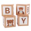 4Pcs 11.81inch Bear Baby Balloon Boxes, Baby Shower Decorations Baby Boxes with BABY Letter, Brown Baby Boxes Letters Blocks for Gender Reveal Party Decorations view 1