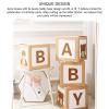 4Pcs 11.81inch Bear Baby Balloon Boxes, Baby Shower Decorations Baby Boxes with BABY Letter, Brown Baby Boxes Letters Blocks for Gender Reveal Party Decorations view 2