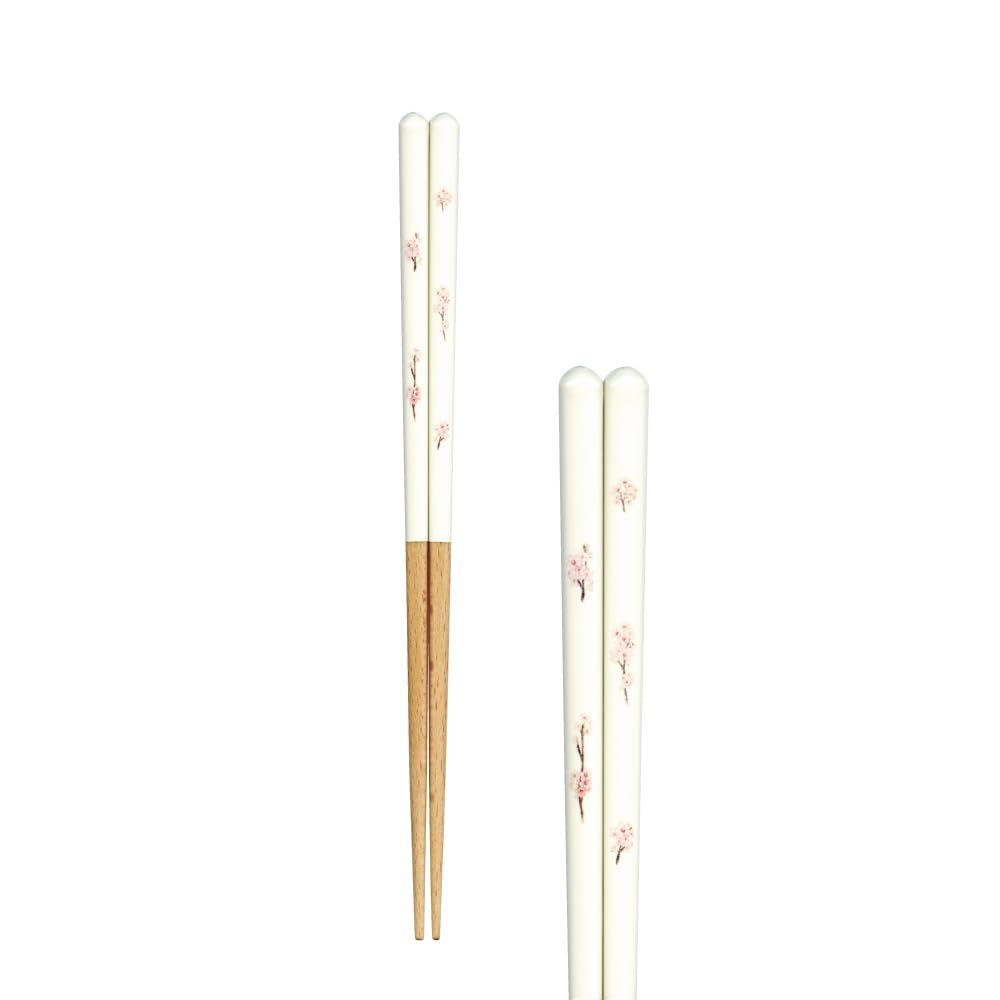 Tanaka Chopsticks Shop Fleur Chopsticks, 9.1 inches (23 cm), Cherry Blossom, Mental Beauty, Dishwasher Safe, Anti-Slip, Easy to Grip, Non-slip, Wood, Made in Japan, Non-slip, Children's Natural Wood