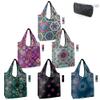 BeeGreen Boho Gifts for Women Geometric Reusable Grocery Bags Mandala Shopping Bags Bulk 6 Pack 50LBS X-Large Foldable-Machine Washable-Heavy Duty Mandana Yoga Gifts view 1