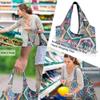 BeeGreen Boho Gifts for Women Geometric Reusable Grocery Bags Mandala Shopping Bags Bulk 6 Pack 50LBS X-Large Foldable-Machine Washable-Heavy Duty Mandana Yoga Gifts view 2