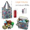 BeeGreen Boho Gifts for Women Geometric Reusable Grocery Bags Mandala Shopping Bags Bulk 6 Pack 50LBS X-Large Foldable-Machine Washable-Heavy Duty Mandana Yoga Gifts view 3