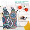 BeeGreen Boho Gifts for Women Geometric Reusable Grocery Bags Mandala Shopping Bags Bulk 6 Pack 50LBS X-Large Foldable-Machine Washable-Heavy Duty Mandana Yoga Gifts view 4