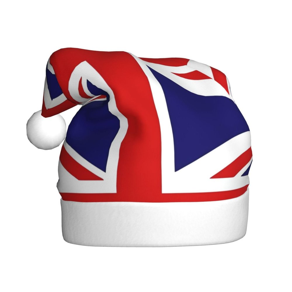WHJSHOP Christmas Hat for Adult - Quality Fabric for Holiday Parties and Costume Events UK Flag Pattern