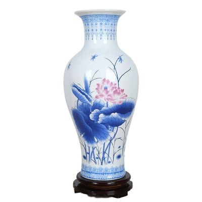 TAOTAOOPK Vase Living Room Decoration Flower Arrangement Home Decoration Artwork Ceramic Dried Flower(Lotus Pond Rhyme)