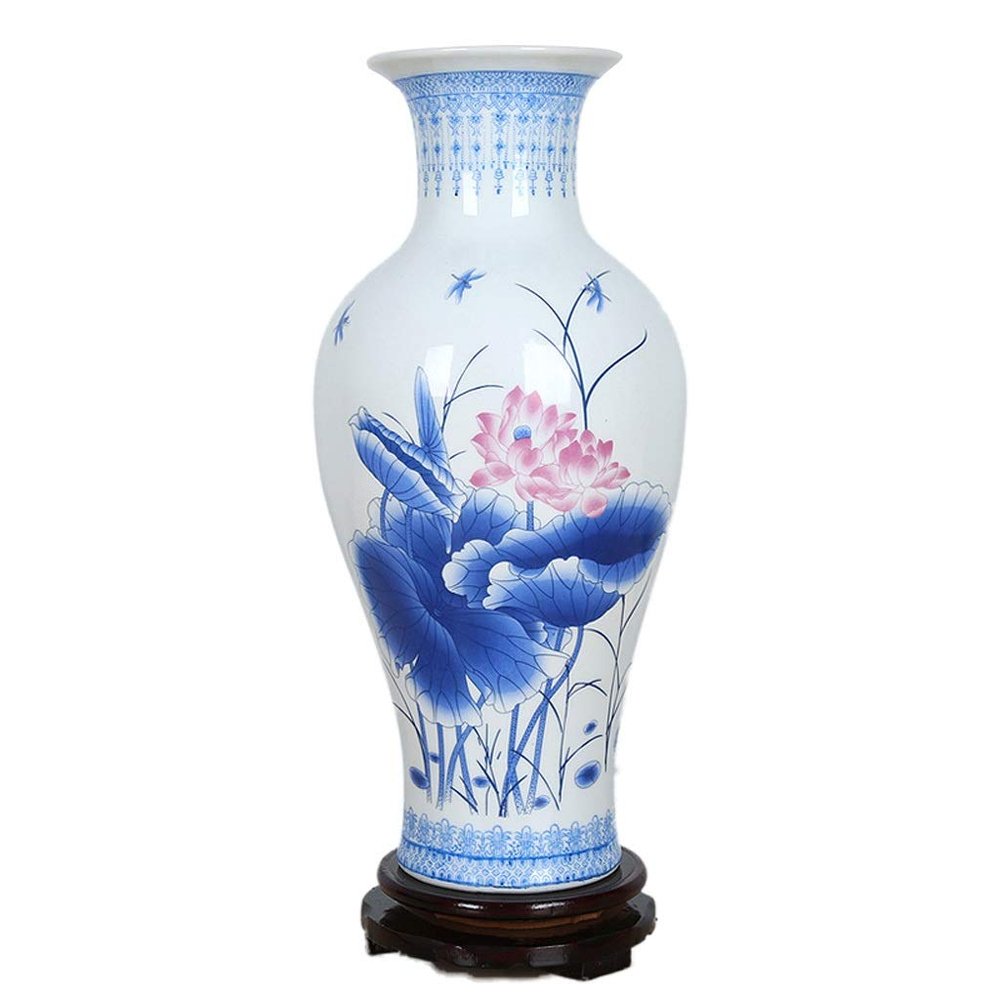 TAOTAOOPK Vase Living Room Decoration Flower Arrangement Home Decoration Artwork Ceramic Dried Flower(Lotus Pond Rhyme)