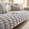 Docxide 2025 New Fluffy Plush Striped Furniture Protector Couch Cover (70 * 120CM,Light-Grey) view 1