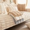 Docxide 2025 New Fluffy Plush Striped Furniture Protector Couch Cover (70 * 120CM,Light-Grey) view 2