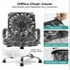 Kewadony Office Chair Cover with Armrest Covers Stretchable, Black Skull Skeleton Removable Universal Computer Chair Covers, Halloween Vintage Spooky Scary Slipcovers for Rotating Chair, Large view 3