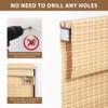 LazBlinds No Tools No Drill Cordless Bamboo Roman Shades, Privacy Blinds for Interior Windows, Room Darkening Roll Up Bamboo Blinds for for Home & Patio, 29.5" W x 64" H, Privacy-Natural view 2