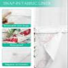 Christmas Snowman Snowflake No Hook Shower Curtain with Snap in Liner Shower Curtain Set for Bathroom Winter Poinsettia Xmas Balls Wooden Grain Shower Curtain with See Through Top Window 60"x72" view 3