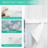Coastal Wave Blue No Hook Shower Curtain with Snap in Liner Waterproof Fabric Shower Curtain Set for Bathroom Sky Clouds Beach Windows on Ocean Shower Curtain with See Through Top Window 36"x78" view 3