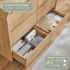 Aitjunz Modern 6 Drawers Dresser for Bedroom, 47" Wide Wood Dressers & Chests of Drawers w/Curved Profile Design, Mid Century Modern Dresser w/Natural Texture for Bedroom, Living Room, Natural Oak view 4