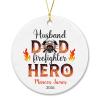 Firefighter Ornament Christmas 2026, Personalized Husband Dad Firefighter Hero Xmas Keepsake Decor, Fireman Ornament Keepsake Gift for Dad Husband, Custom Name Firefighter Ornament for Christmas Tree view 1