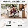 ModernMate 63" Standing Desk with File Cabinet, Privacy Panel, AC/USB, 1.18" Desktop, Executive L Shaped Height Adjustable Electric Stand Up Desk, Home Office Table with 3 Drawers, Light Walnut view 3