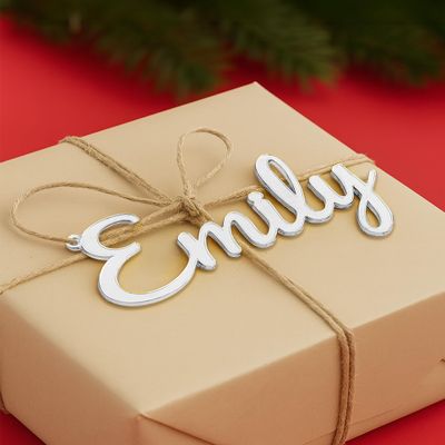 Personalized Stocking Name Tags Custom Acrylic Christmas Name Tags for Stockings, Presents, and Home Dcor, White