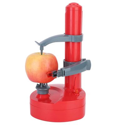 Automatic Potato Peeler, Multifunctional Rotating Fruits Vegetables Cutter Electric Kitchen Peeling Tool for Apple Potato Tomatoes (red)