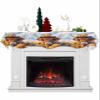 Fall Cow Sunflower Fireplace Mantel Scarf Cover, Thanksgiving Pumpkin Blue Sky Mantel Shelf Top Scarf Runner for Christmas Halloween Thanksgiving Fall Indoor Decorations 90'' L x 17'' W view 1