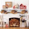 Fall Cow Sunflower Fireplace Mantel Scarf Cover, Thanksgiving Pumpkin Blue Sky Mantel Shelf Top Scarf Runner for Christmas Halloween Thanksgiving Fall Indoor Decorations 90'' L x 17'' W view 3