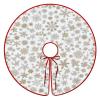 Christmas Gold Silver Snowflake Pattern (1) Xmas Tree Skirt,Tree Skirts Christmas Tree Mat Decorations Merry Christmas Ornaments New Year Holiday Party Decor 30'in view 1