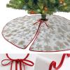 Christmas Gold Silver Snowflake Pattern (1) Xmas Tree Skirt,Tree Skirts Christmas Tree Mat Decorations Merry Christmas Ornaments New Year Holiday Party Decor 30'in view 3