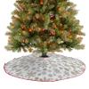 Christmas Gold Silver Snowflake Pattern (1) Xmas Tree Skirt,Tree Skirts Christmas Tree Mat Decorations Merry Christmas Ornaments New Year Holiday Party Decor 30'in view 4