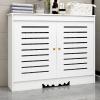 YUGXTH Heating Cabinet Shelf, Radiator Cover Cabinet Shelf, Modern Radiator Cover Grill Shelf Cabinet, Cabinet Storage Shelf with 2 Doors, Hide Cluttered Pipes(L80xH80xW25cm) view 1