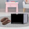 Fxzqgnh Stackable, Shoe Rack Holder, Heavy Duty, Casual, Thick, Multifunctional, Basketball, Shoe Storage, Black Front Open view 4