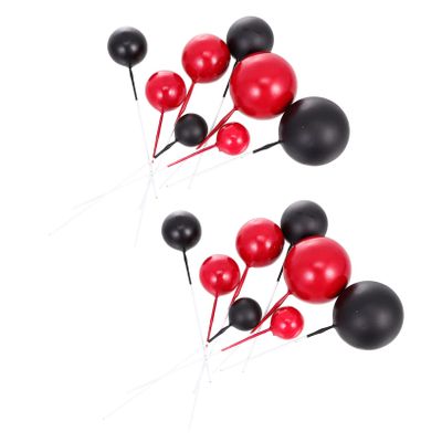 COOLHIYA 80pcs Ball Cake Toppers Cupcake Decorations for Birthday Wedding Shower and Holiday Parties Easy to Use and Lightweight Baking Supplies