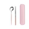 IFAJOOR Flatware Silverware Set, 2/8/12/16/20/24pcs Stainless Steel Cutlery Spoon Chopsticks Set Portuguese Student Cutlery Outdoor Portable Cutlery, Tableware Cutlery Set(Pink Silver,6Set) view 1
