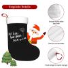 NUSDB Love Her But Leave Her Wild 2024 New Christmas Stockings, 18inch Xmas Hanging Stocking Decorations for Christmas Party Family Decor White and Black view 4