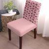 8 Pcs Dining Chair Covers Stretch Spandex Slipcovers Christmas Seamless Bulldog Santa Hat Removable Dining Room Seat Cover Cushion Protector for Home Hotel Banquet Decor Winter Snowflake on Pink view 1