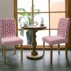 8 Pcs Dining Chair Covers Stretch Spandex Slipcovers Christmas Seamless Bulldog Santa Hat Removable Dining Room Seat Cover Cushion Protector for Home Hotel Banquet Decor Winter Snowflake on Pink view 3