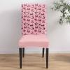 8 Pcs Dining Chair Covers Stretch Spandex Slipcovers Christmas Seamless Bulldog Santa Hat Removable Dining Room Seat Cover Cushion Protector for Home Hotel Banquet Decor Winter Snowflake on Pink view 4