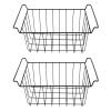 Aqur2020 Steel Wire Freezer Organizer, 2pcs Storage Basket with PE Coating, Hanging Rack for Refrigerator, Shelves, Black ,for Hanging (L 45cm X W 24.5cm X H 20cm) view 2