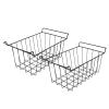 Aqur2020 Steel Wire Freezer Organizer, 2pcs Storage Basket with PE Coating, Hanging Rack for Refrigerator, Shelves, Black ,for Hanging (L 45cm X W 24.5cm X H 20cm) view 4