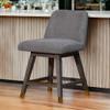 HomeRoots 26" Gray Solid Wood Swivel Bar Height Bar Chair view 2