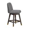 HomeRoots 26" Gray Solid Wood Swivel Bar Height Bar Chair view 4