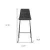HomeRoots Set of Two 30" Black Fabric and Steel Low Back Bar Height Bar Chairs view 2