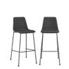 HomeRoots Set of Two 30" Black Fabric and Steel Low Back Bar Height Bar Chairs view 3