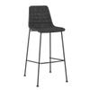 HomeRoots Set of Two 30" Black Fabric and Steel Low Back Bar Height Bar Chairs view 4